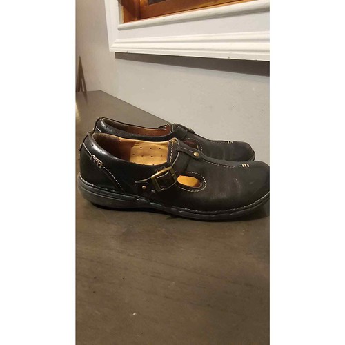 Clarks Unstructured Un.poem Mary Jane Black Leather MOC Shoes Size 8 - 第 4/6 張圖片