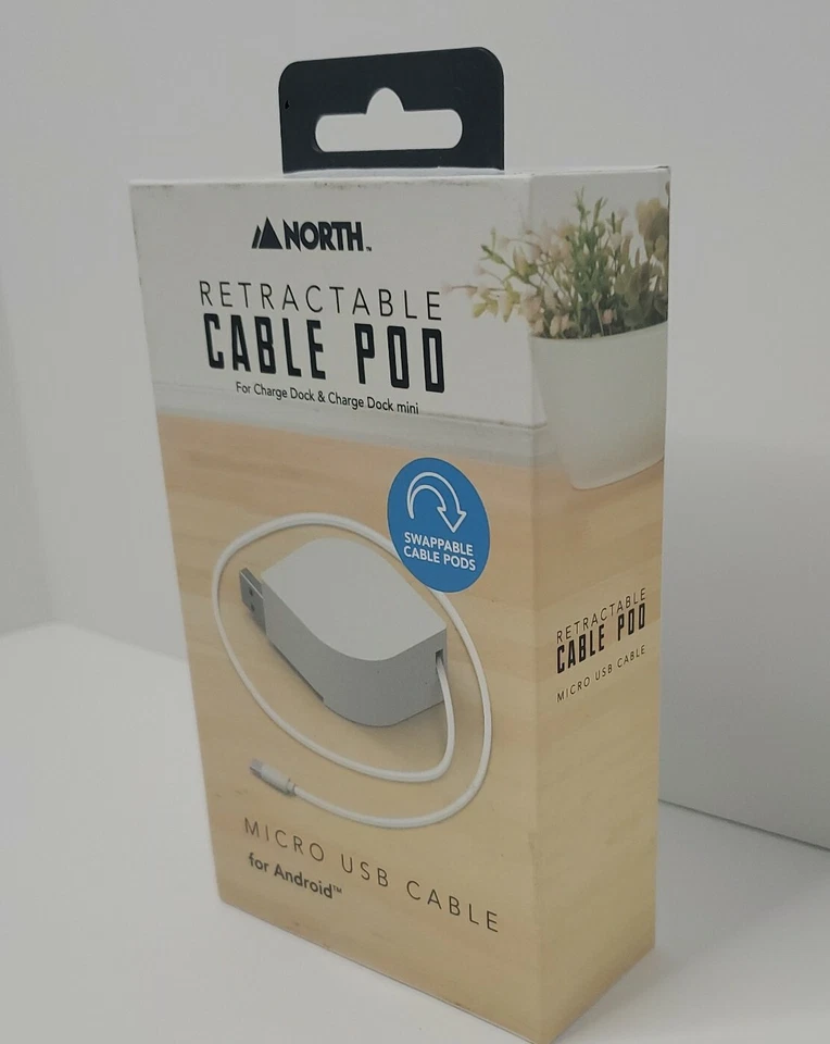 Retractable Cable Pod for charging dock Micro USB cable for Android NEW 2ft - Image 2 of 4