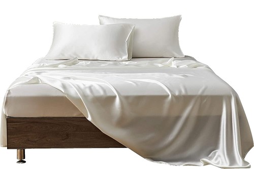 Ikea NATTJASMIN Sheet set, Dark Gray King, Soft-Luster-(4 Pieces) BRAND NEW