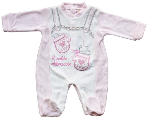 TUTINA CINIGLIA NEONATA BIMBA STAMPA FINTA SALOPETTE TAGLIE 0/12 MESI art.  904 | eBay
