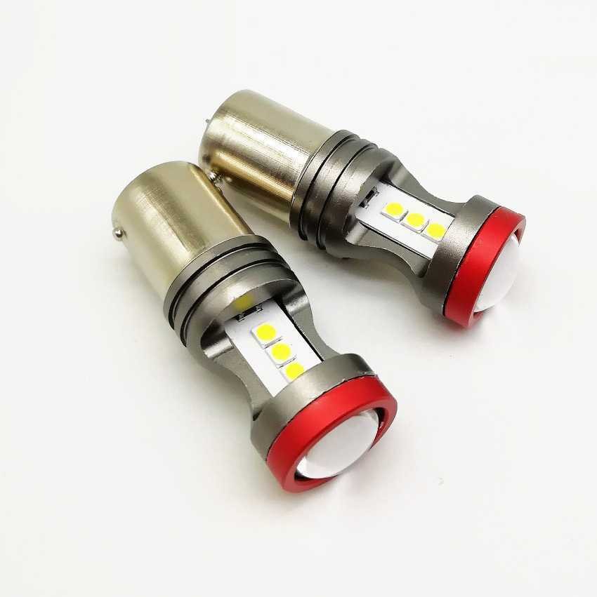 Amber 581 PY21W BAU15S LED Turn Signal Bulbs - 12V 7 3030 SMD Canbus