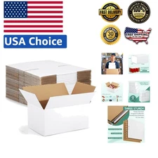 30-Pack 10x7x5 White Cardboard Shipping Boxes for Secure Small Business Mailing