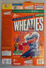 Vintage Wheaties FLAT Box NFL legends Leroy Neiman Art Roger Staubach Cowboys