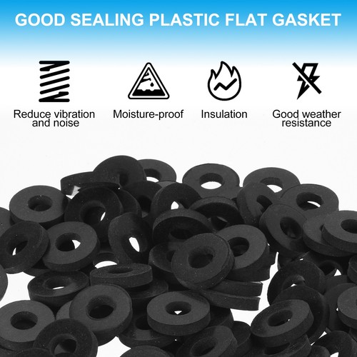100Pcs M6 Rubber Flat Washers 6x19x4.7mm Sealing Spacer Gasket Ring Black - Picture 4 of 7