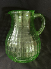 Hocking Glass Green Block Optic All Purpose 7 54 Oz. Pitcher Mint Cond