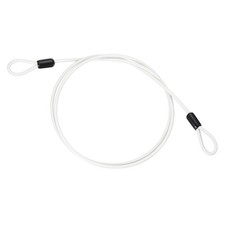 3/16" Dia 4ft (48") Vinyl Coated Stainless Steel Cable with Loops, White