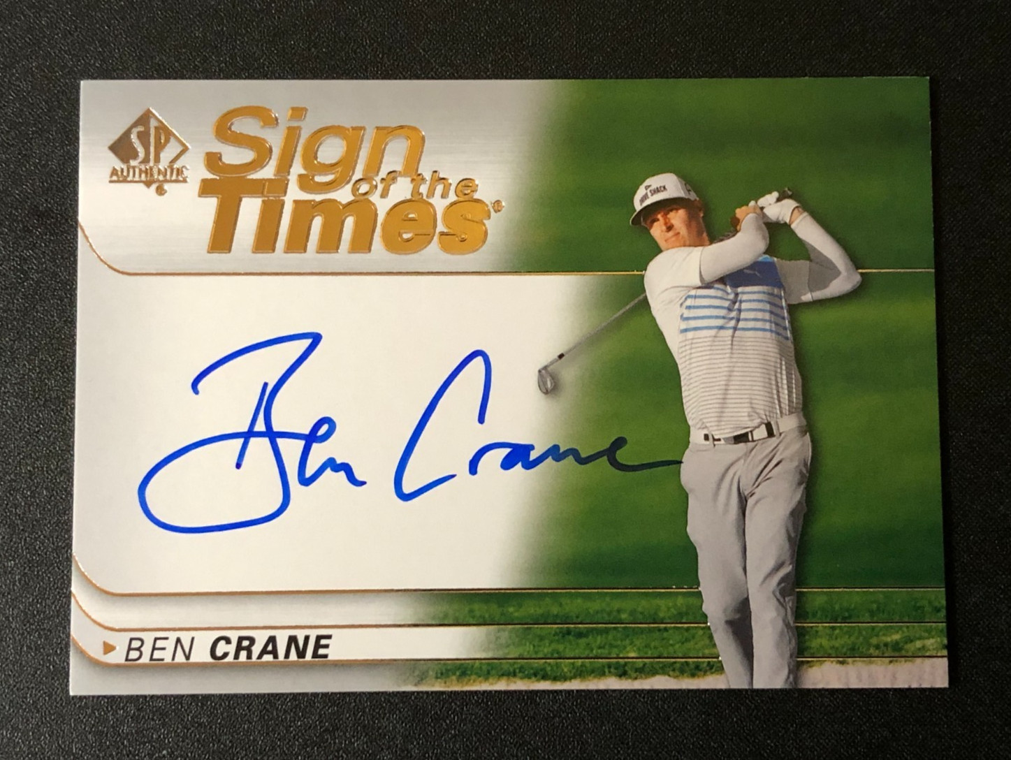 2021 SP Authentic BEN CRANE Sign of Times Blue Ink Auto ⛳ PGA Golf Oregon DUCKS