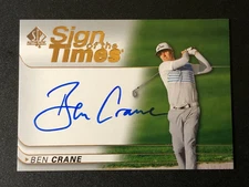 2021 SP Authentic BEN CRANE Sign of Times Blue Ink Auto ⛳ PGA Golf Oregon DUCKS