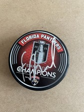 Florida Panthers Evan Rodrigues signed 2025 Stanley Cup Champions Puck