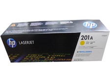 HP CF402A 201A Yellow Toner Genuine OEM NAME BRAND Quick Ship Retail Box NIB