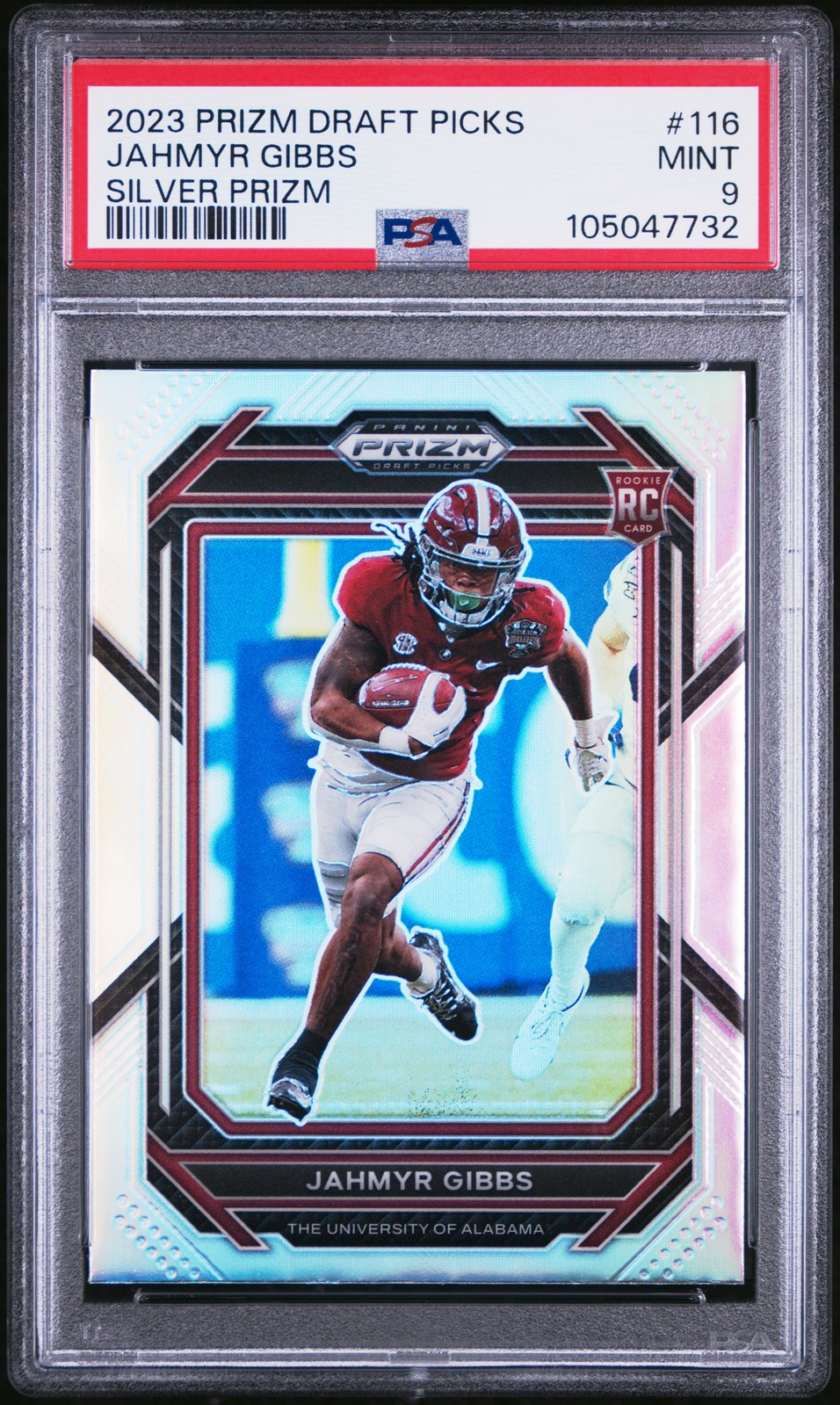 2023 PANINI PRIZM DRAFT PICKS SILVER PRIZM #116 JAHMYR GIBBS PSA 9