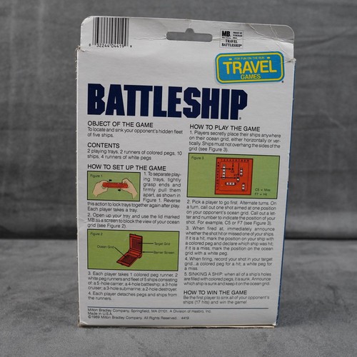 Vintage 1989 Milton Bradley Travel Battleship Game Complete USA Naval Strategy B - Picture 2 of 14