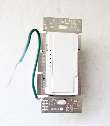  Light Dimmer, Lutron, MACL-153M-WH, Maestro, 600 W, Used