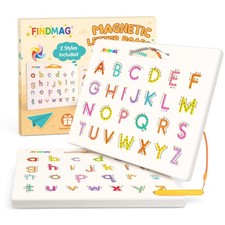 Magnetic Letter Board, Double Sided Alphabet Magnets Tracing Board for Toddle...