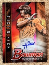 2017 Bowman Chrome DRAFT RED REFRACTOR ROOKIE PROSPECT AUTO Austin Beck 1/5