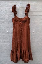 Used Farm Rio Sleeveless Maxi Dress In Dark Orange Sz XL