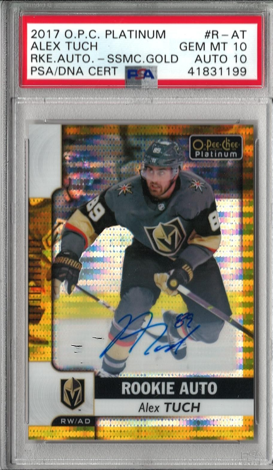2017-18 OPC Platinum #R-AT Alex Tuch Rookie Autographs Seismic Gold /25 PSA 10