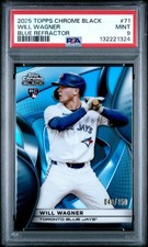 2025 TOPPS CHROME BLACK BLUE REFRACTOR #71 WILL WAGNER ROOKIE RC 43/150 PSA 9