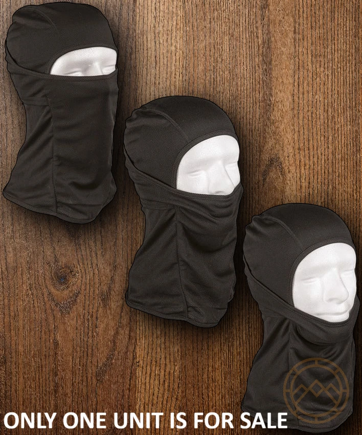 Mil-Tec Tactical Balaclava Black Fits Under-Helmet Covers Neck Chin Mouth Nose