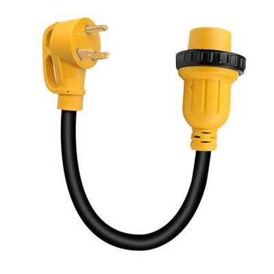  RV Adapter Cord with Locking Connector, 30Amp to 30Amp & ETL Listed, NEMA TT 