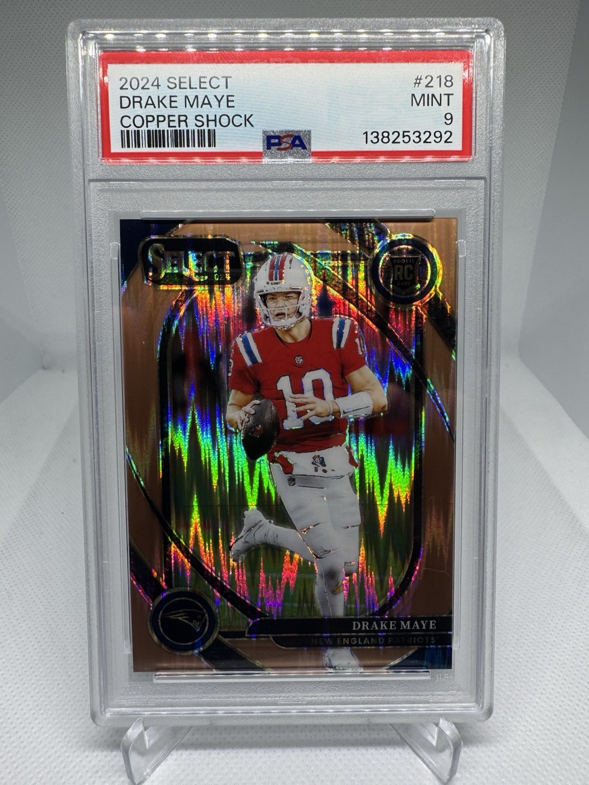 2024 PANINI SELECT COPPER SHOCK /299 DRAKE MAYE ROOKIE RC PSA 9 MINT CLUB LEVEL
