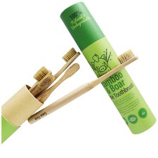 Earth-Friendly Boar Hair Bamboo Toothbrushes - 6-Pack