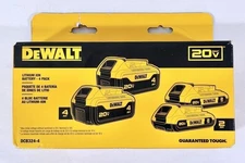 DeWalt DCB324-4 20V MAX Lithium-Ion Battery 4-Pack - 2x 4.0Ah & 2x 2.0Ah