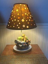 Lambs Ivy Noah's Ark Nursery Lamp with Polk-a-Dot Shade - TESTED AND WORKS