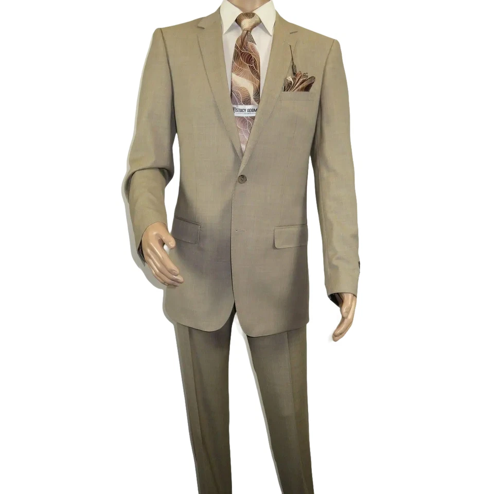 Traje de hombre de Giorgio Cosani mezcla de lana/cachemira texturizada 901-14 beige 40 largo Foto 3 de 4