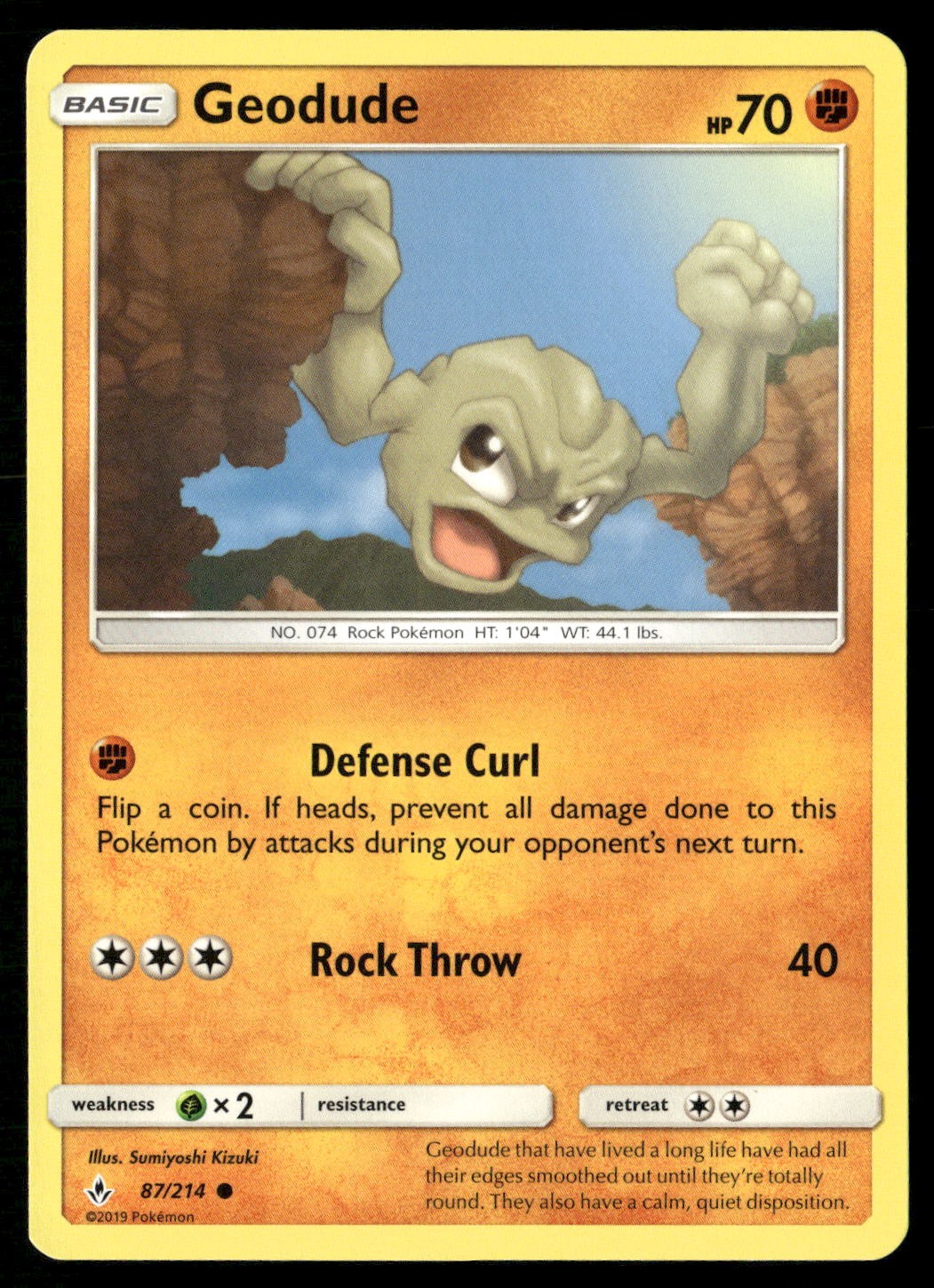 Geodude 87/214 Common Unbroken Bonds Pokemon Lightly Played