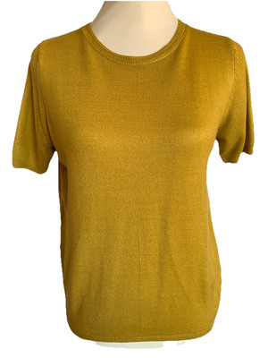 M&S Damen Pullover Größe 8 Winter Limette Kurzarm Rundhals Maschinenwäsche