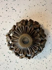 NOS Vintage 3 5/16” cast Bronze Lamp Shade Cap Tiffany Style Stained Glass