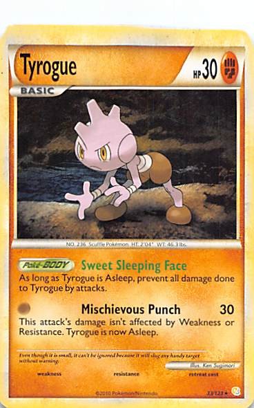 Tyrogue Rare HeartGold SoulSilver 33/123 NM