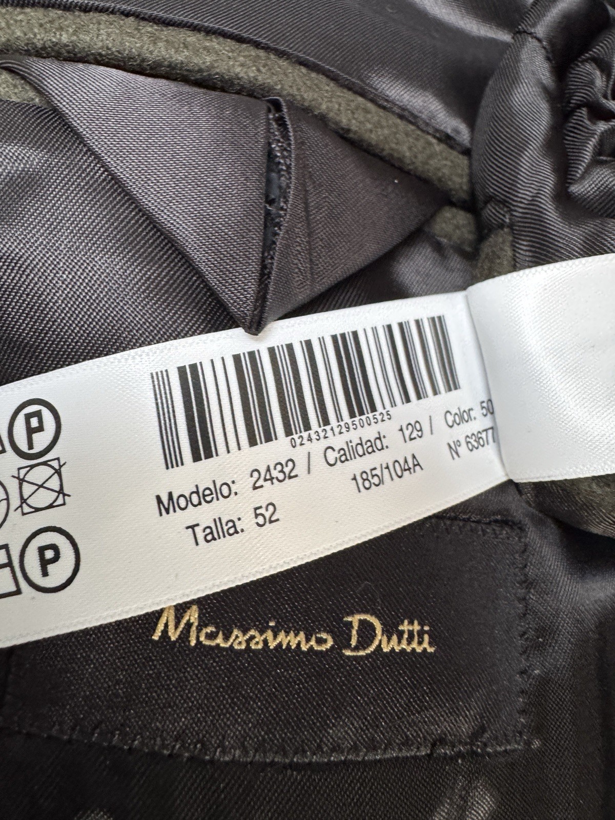 Massimo Dutti Men’s Khaki Green Wool Coat EU52 UK42 L/XL Brand NEW designer image 5