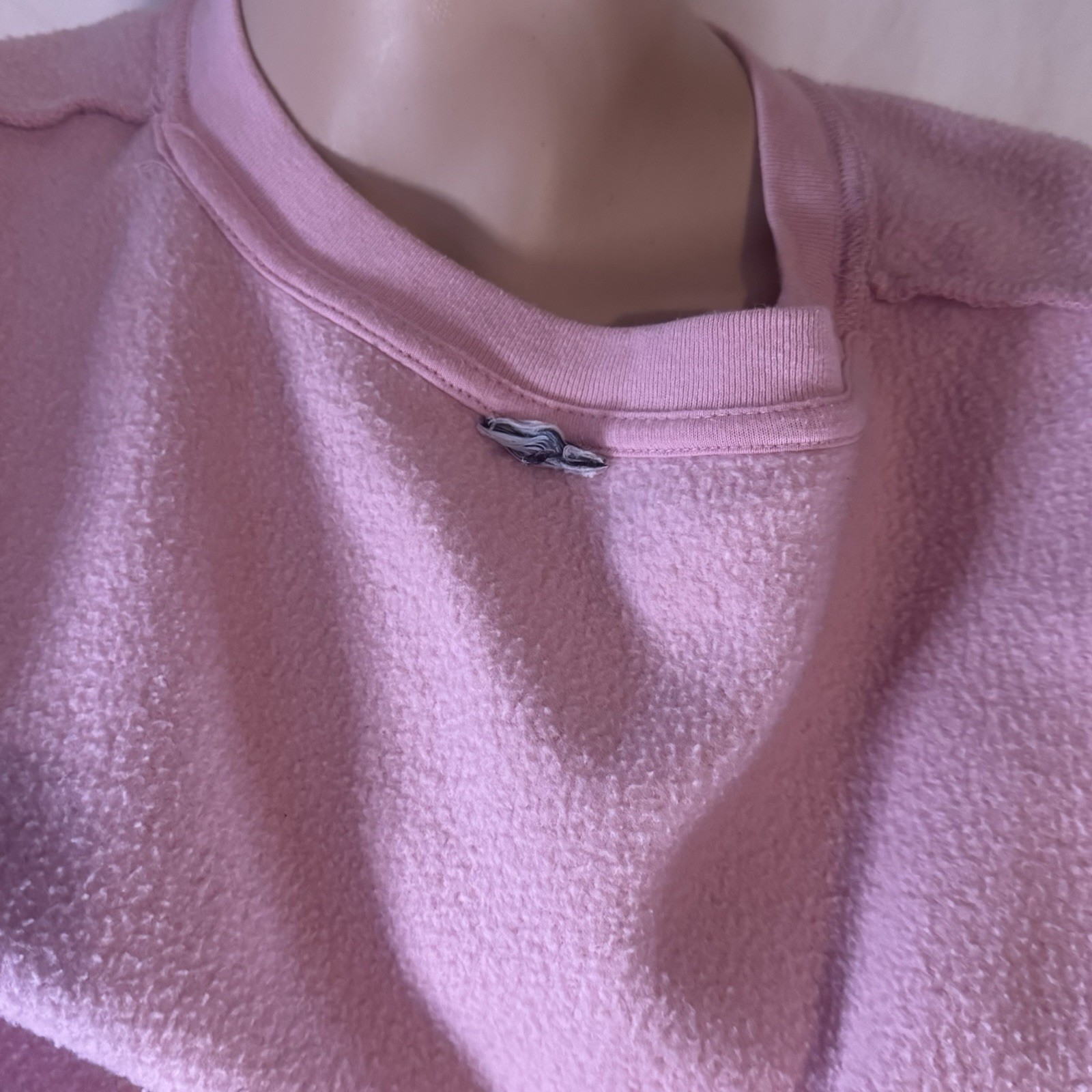 Peanuts Snoopy Women's Pink Sweatshirt 3D Raised Punch Needle Plush Embroidered