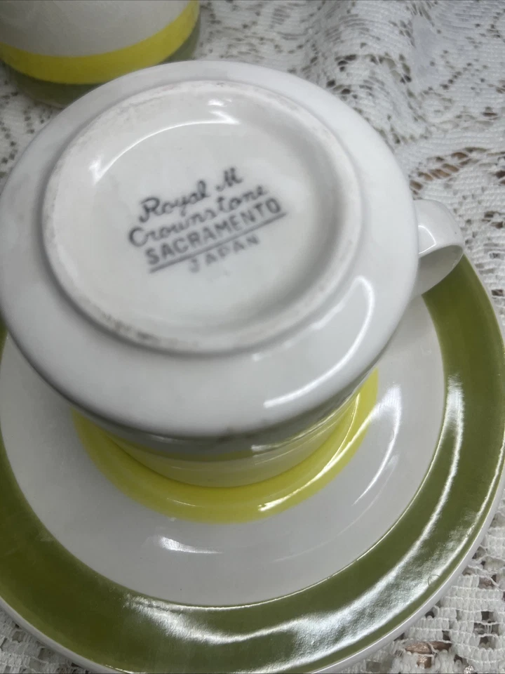 Juego de 2 platillos y crema Royal M Crownstone vintage RARO Foto 3 de 4