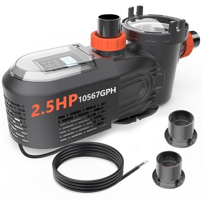 VARMINPOOL High Flo Variable Speed Inground Pool Pump Above Ground 2.5HP w/Timer
