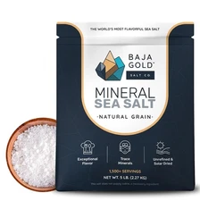 Baja Gold Mineral Sea Salt Natural Grain Crystals 5 Lb. Bag