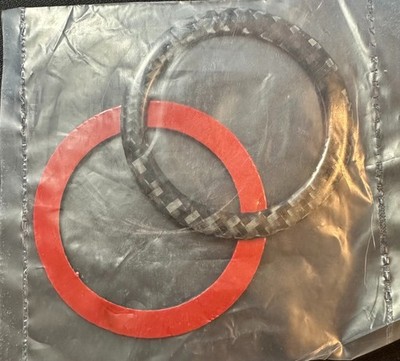 2 Carbon Fiber  Start Stop Button / Ddash Air Ring 2.5in ID 2.68in OD -Universal