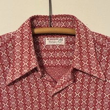 1960s McGregor William Tell Woven Pattern Short Sleeve Button Down Shirt