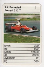 Ace Trump Racing car. Formula 1 Ferrari 312 T