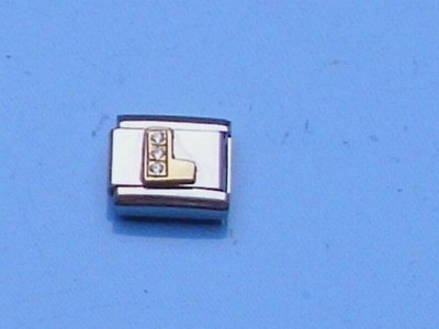 Original Nomination Gold Modul +++ BUCHSTABE L ZIRKONIA +++ guter Zustand