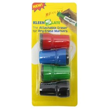 KleenSlate® Large Barrel Attachable Eraser Caps for Dry Erase Markers, Pack o...