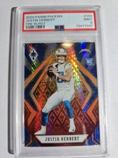 2020 Panini Phoenix Justin Herbert Fire Burst Rookie Card PSA 9. rookie card picture