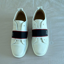 Christian Louboutin Mens White Leather Slip-O...