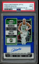 2023-24 Contenders Optic Jordan Walsh RC Ticket Auto Blue Var. /49 #112 PSA 9