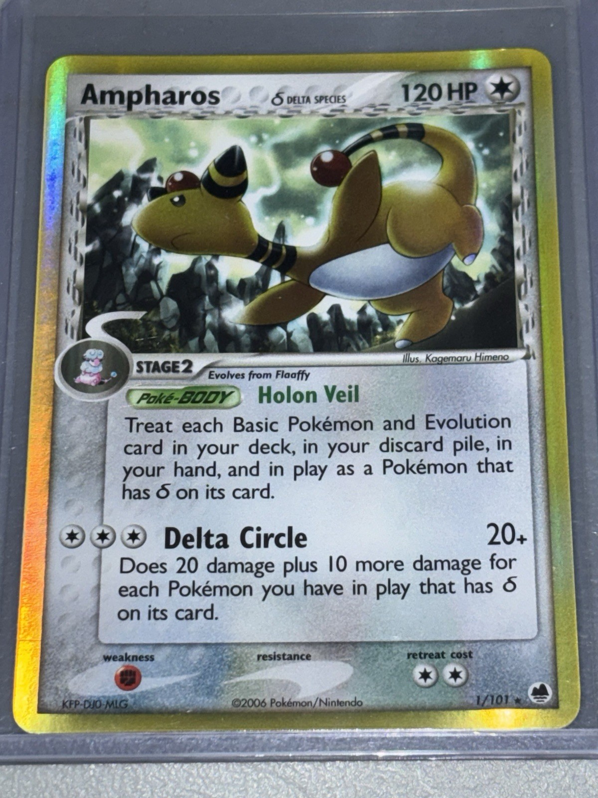 Pokémon TCG Ampharos Dragon Frontiers Reverse Holo Card 1/101 2006