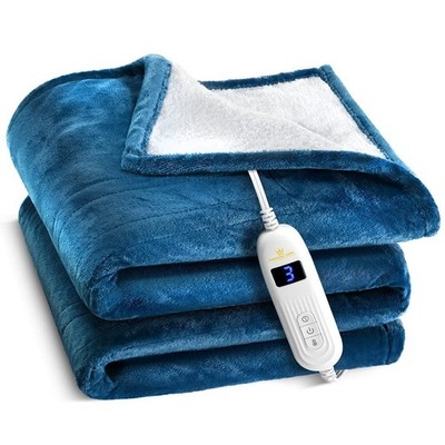 Heated Electric Blanket Throw - Soft, Machine Washable, Fast Heating, 10 Setting