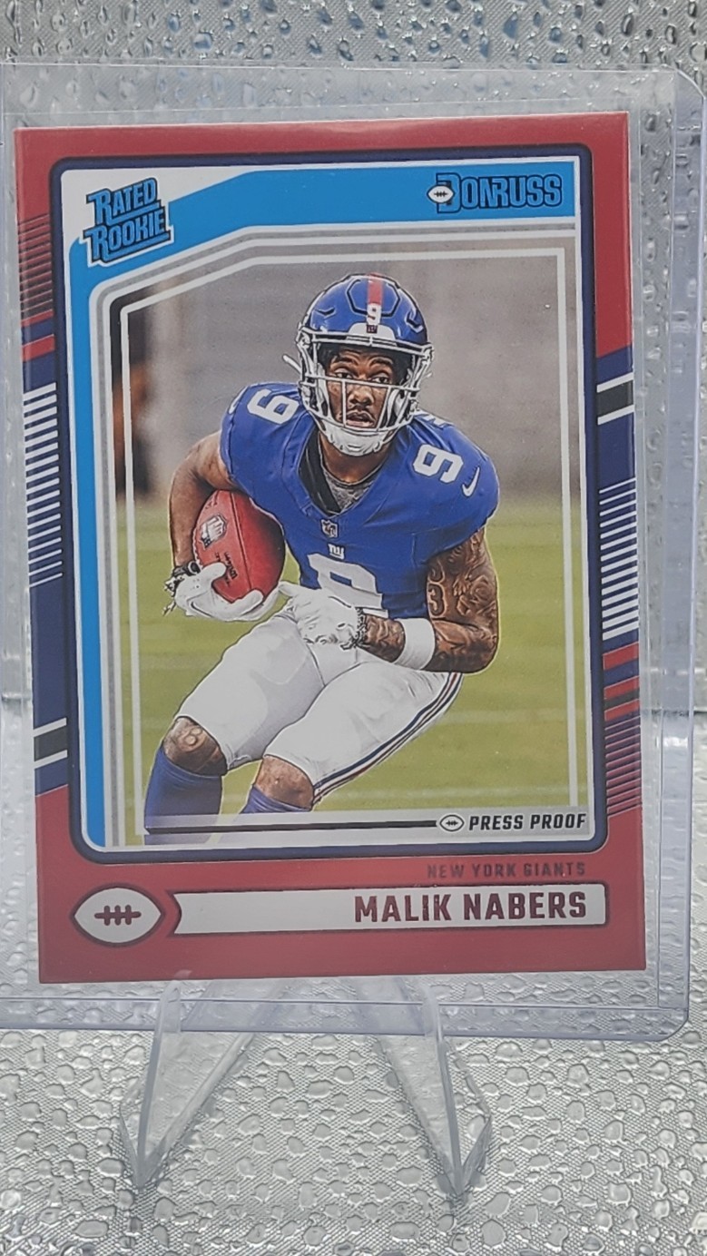 MALIK NABERS 2024 Panini Donruss #383 RATED ROOKIE RED PRESS PROOF SP Giants