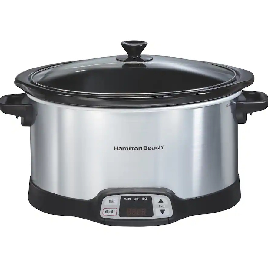 8 Quart Programmable Slow Cooker Set Forget Stainless Steel Electric Cooker